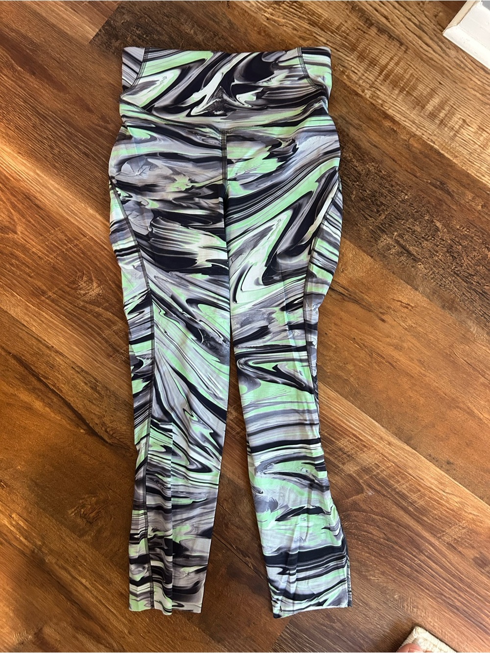 lululemon athletica Marble Swirl High-Waist Leggings in Mint/Black/Gray